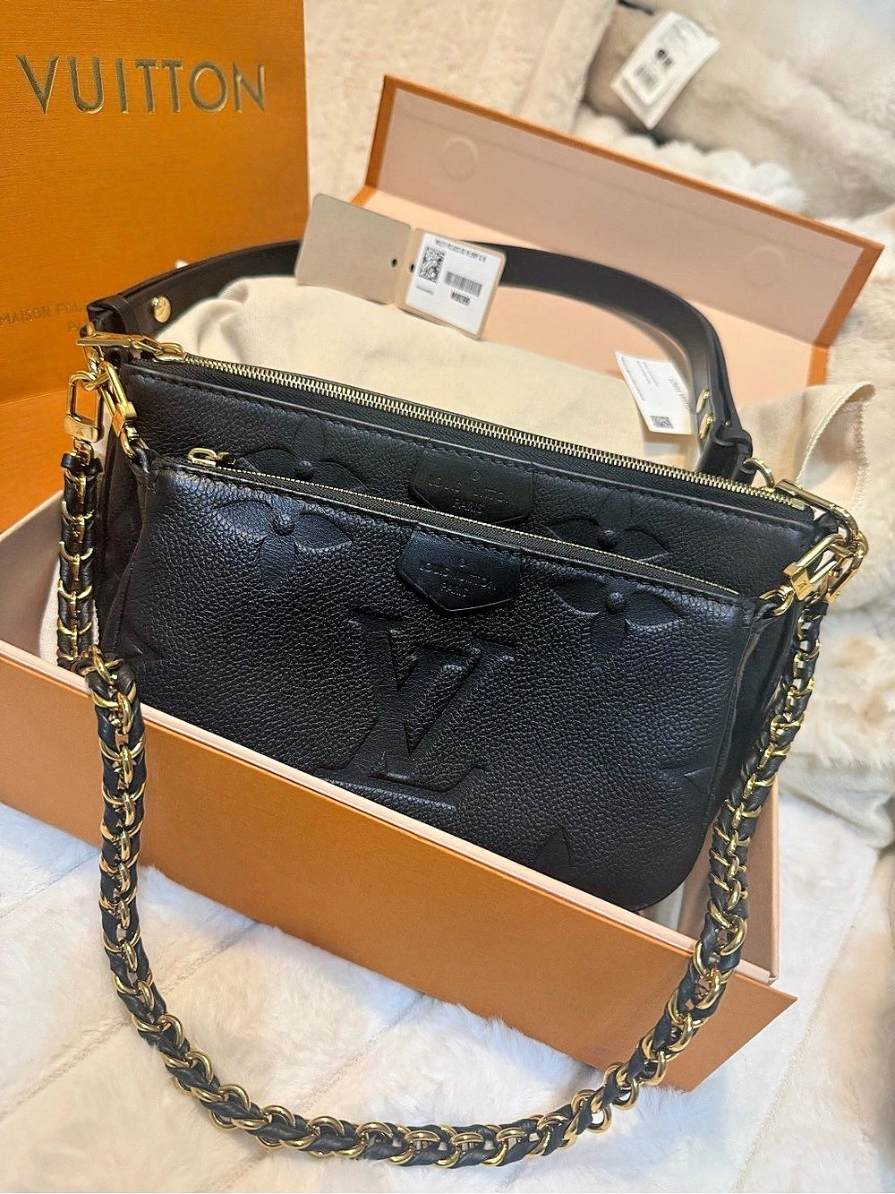 Louis Vuitton Multi Pochette Accessoires Monogram Empreinte Black